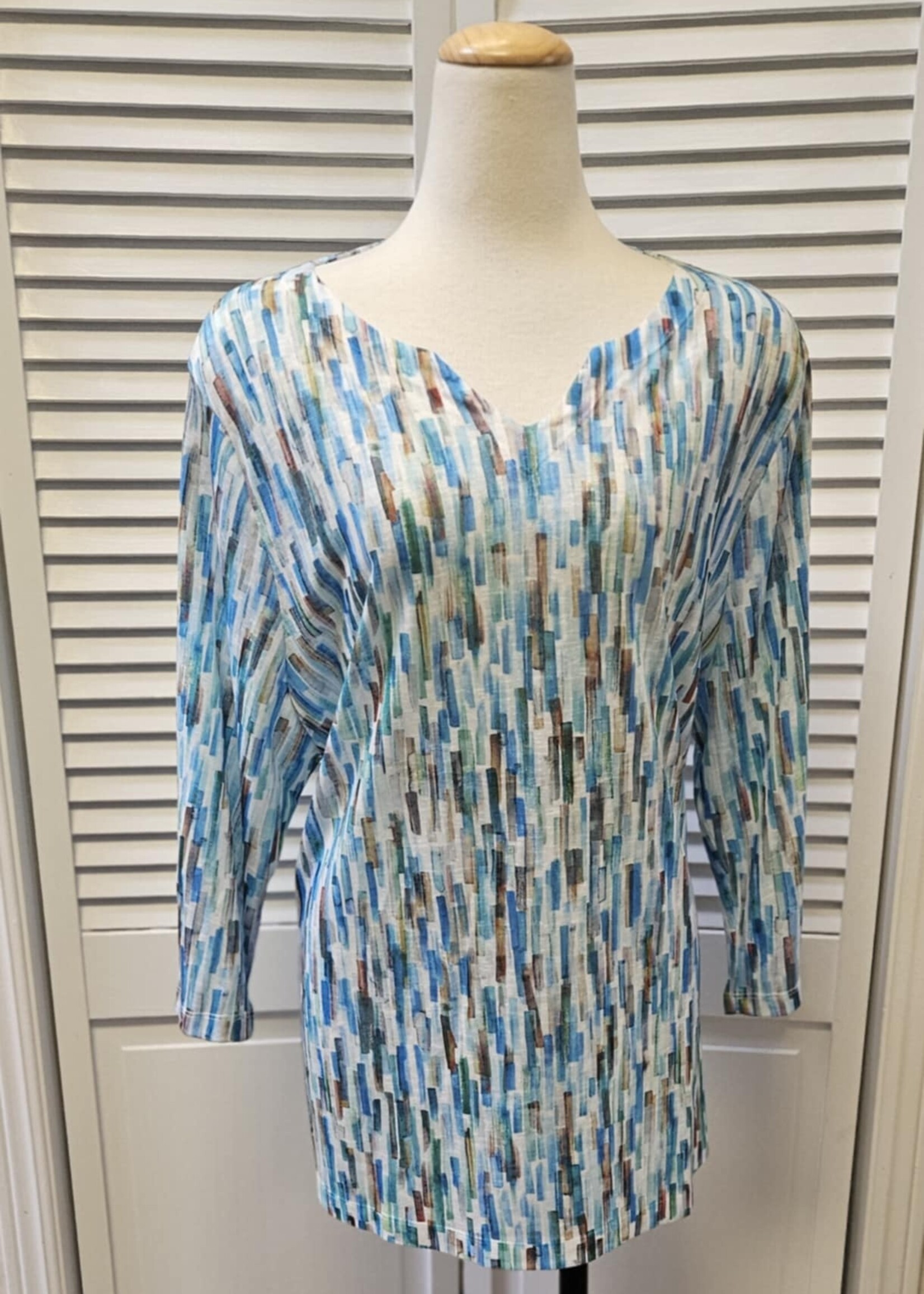 French Dressing Jeans Stained glass print henley top
