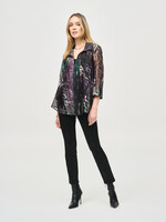 Joseph Ribkoff High- rise foiled denim