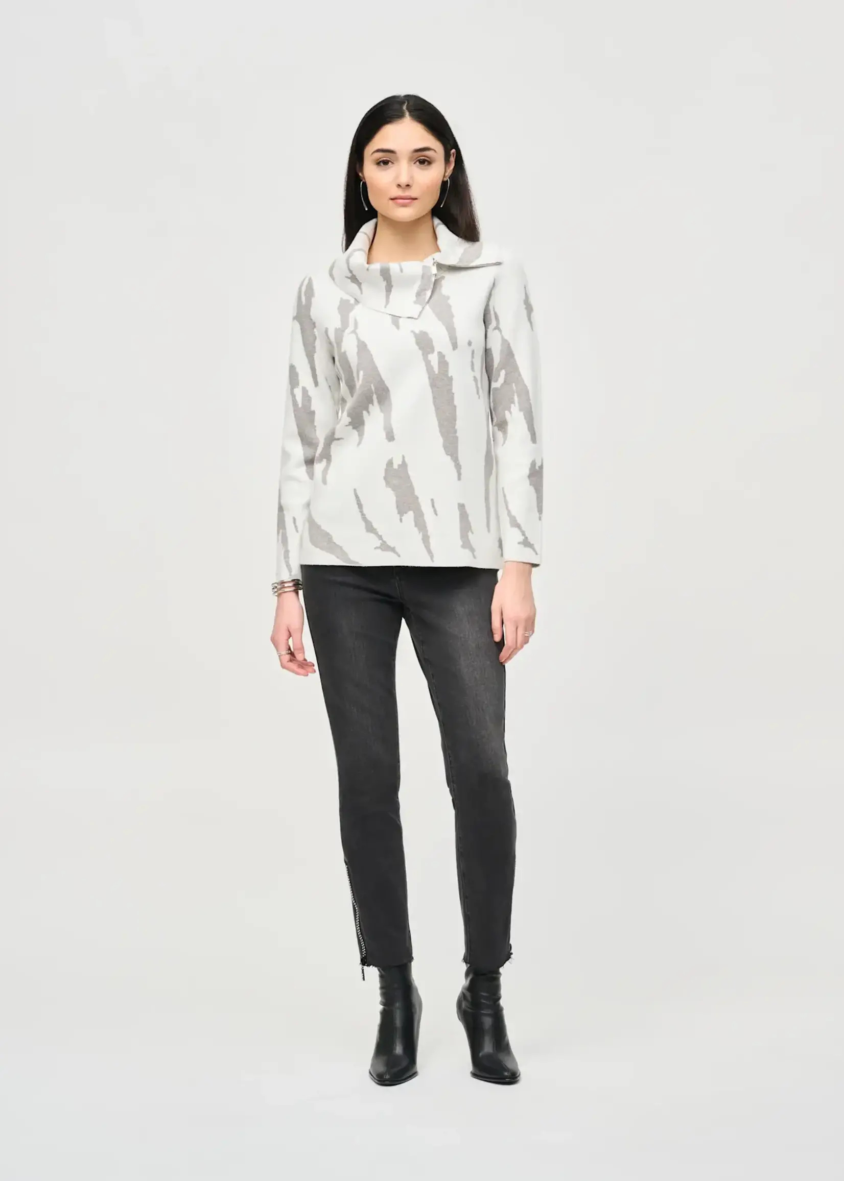 Joseph Ribkoff Cowl neck abstract sweater
