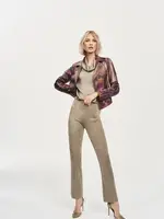 Joseph Ribkoff Scuba suede flare pant