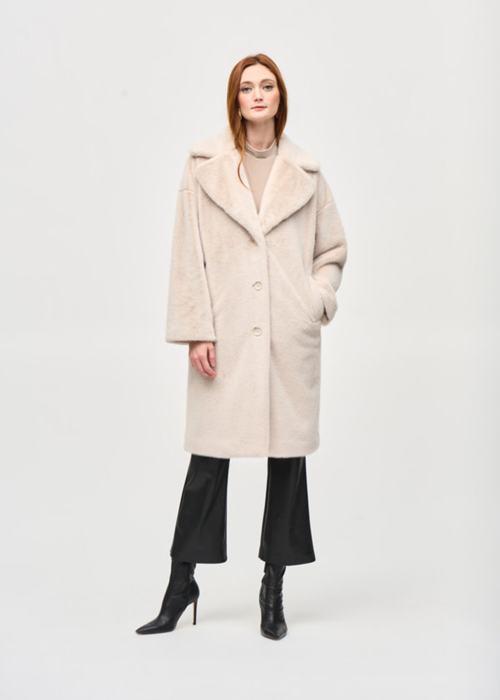 Joseph Ribkoff Faux fur straight coat