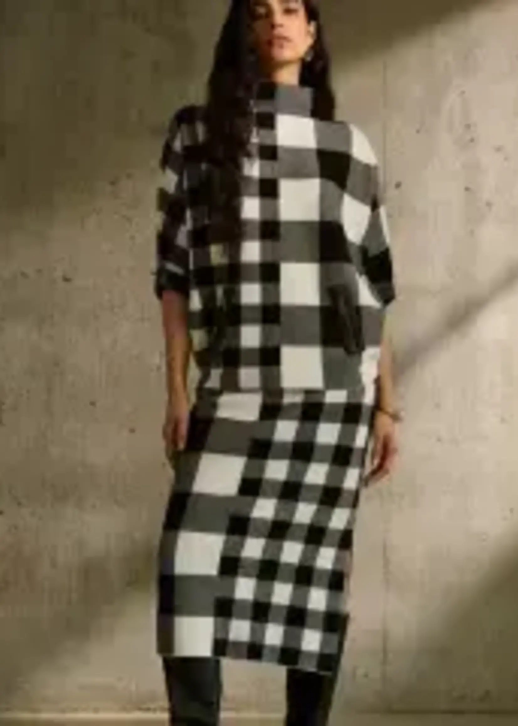 Joseph Ribkoff Checked funnel neck sweater