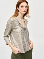 Joseph Ribkoff Foiled cowl collar blouse