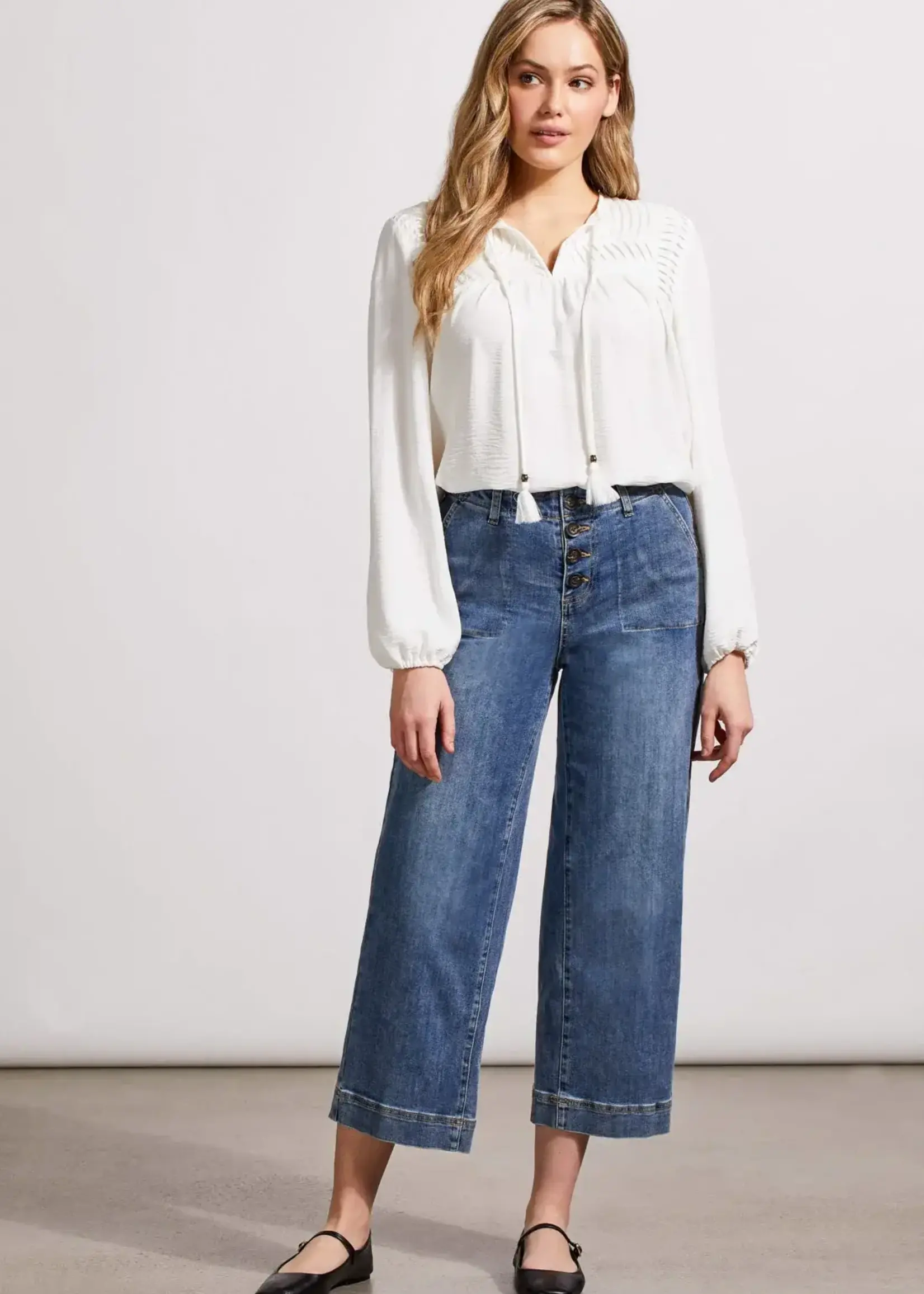 Tribal Elastic cuff pheasant blouse