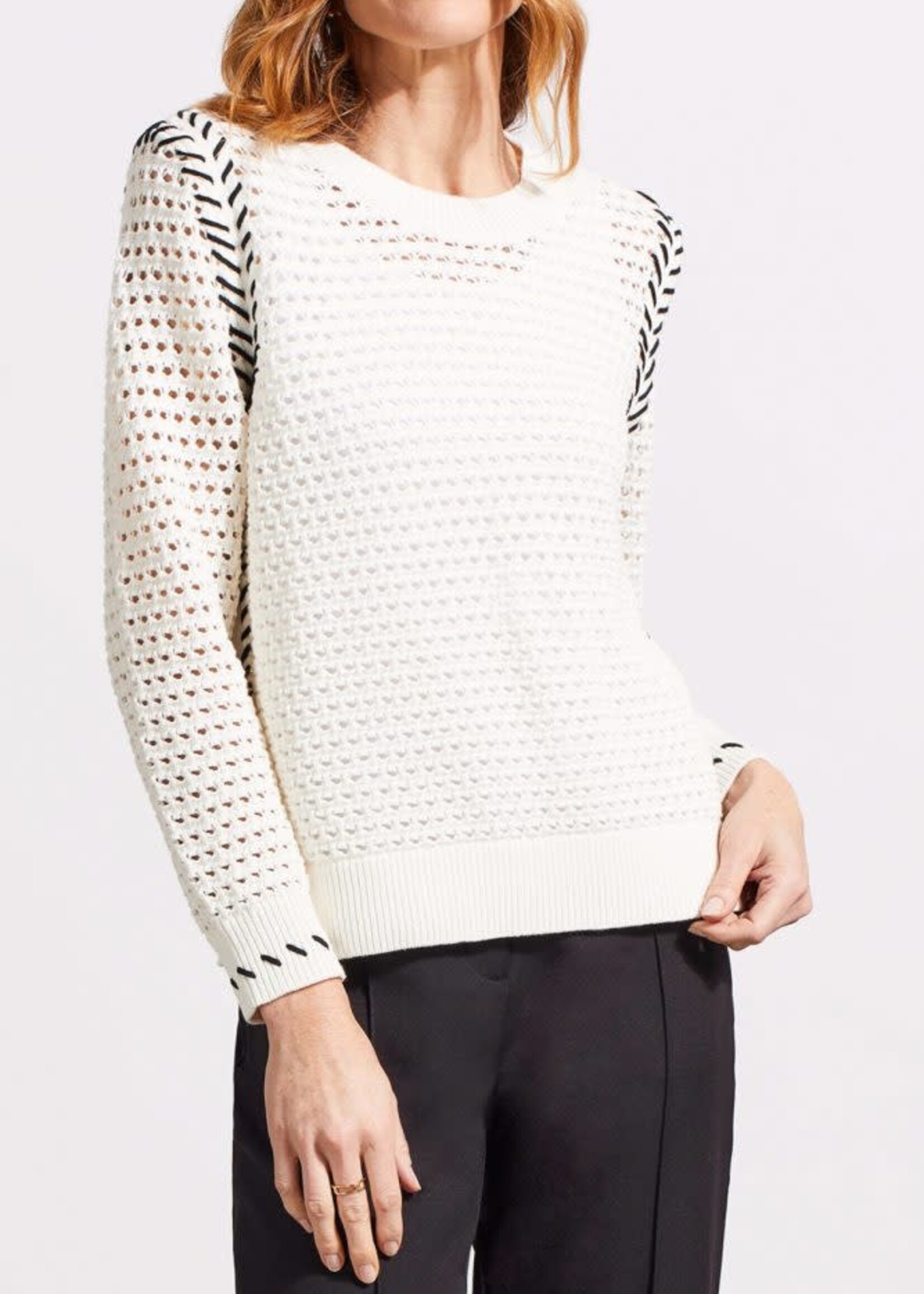 Tribal Knit stitch sleeve detail top