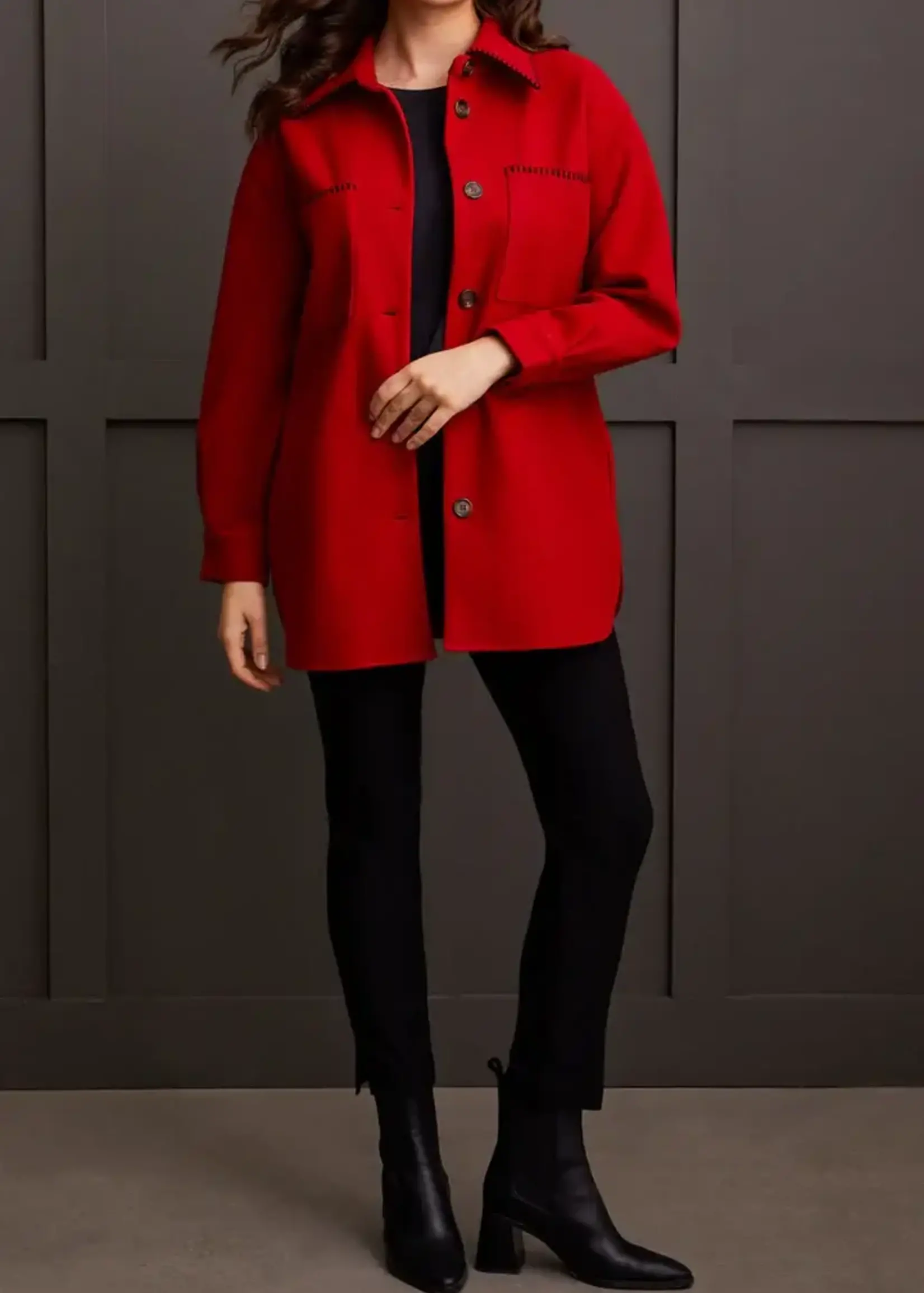 Tribal Button sweater coat w/ stitch detail
