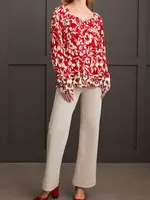 Tribal Printed long sleeve peasant top
