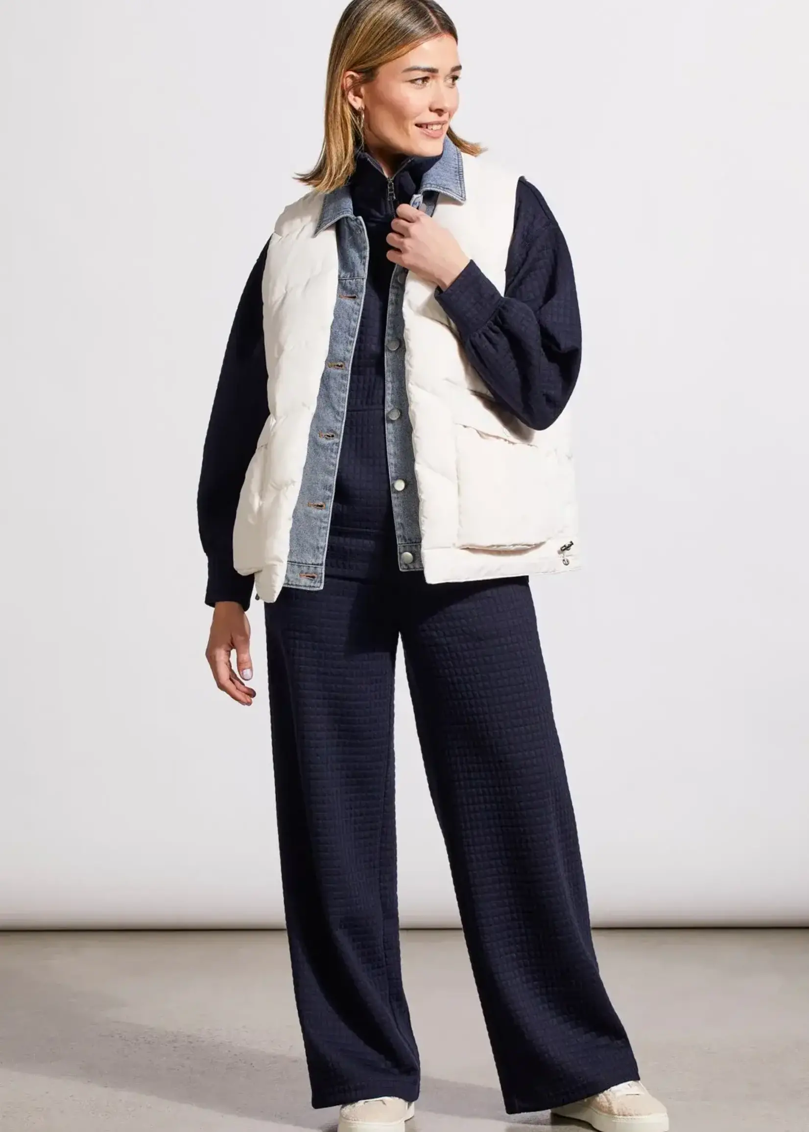 Tribal Fooler vest w/  denim detail