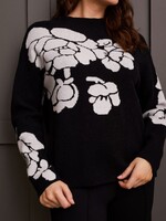 Tribal Floral print funnel neck sweater
