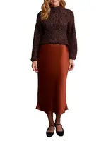 Tribal Satin midi skirt