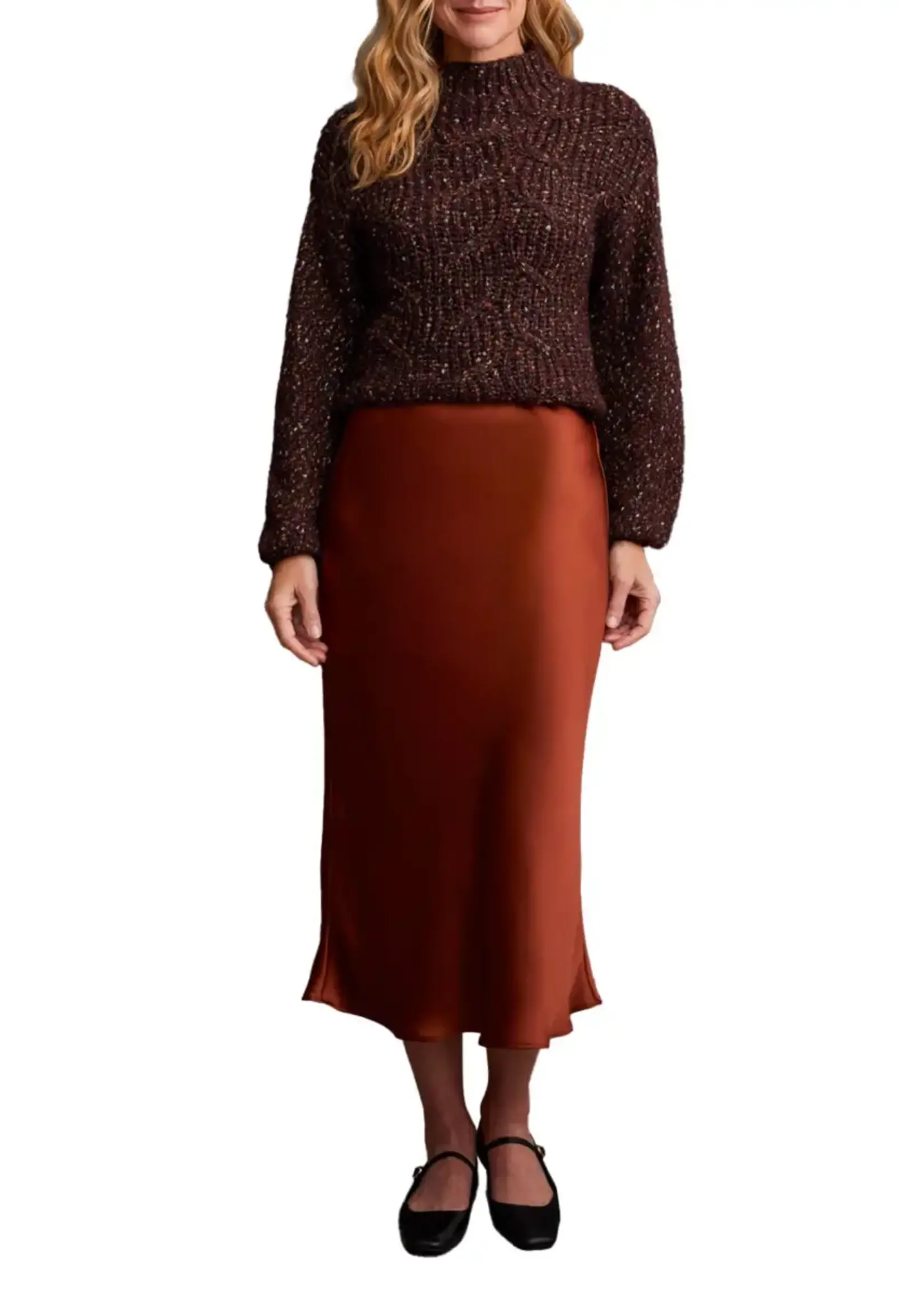 Tribal Satin midi skirt