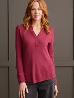 Tribal Waffle knit henley top