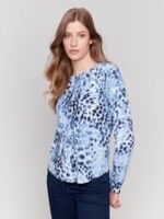Charlie B Printed hem sweater