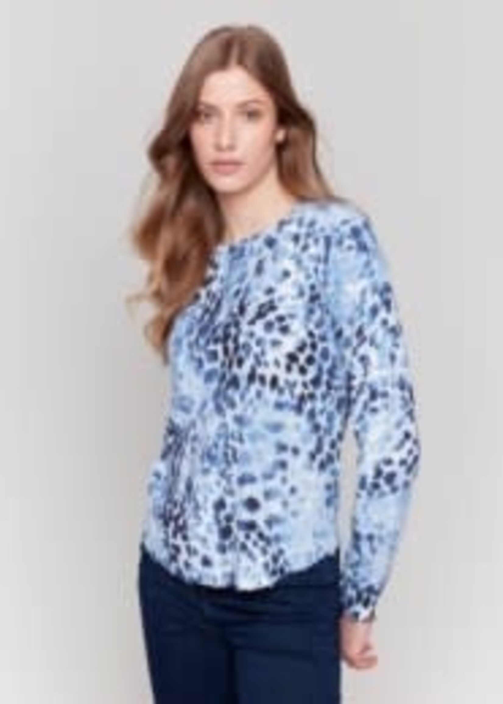 Charlie B Printed hem sweater