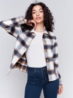 Charlie B Reversible patch pocket plaid jkt