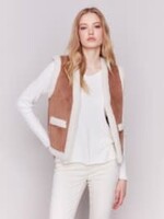 Charlie B Reversible faux fur & suede vest