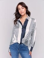 Charlie B Satin tie front blouse
