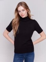 Charlie B Short sleeve mock neck top