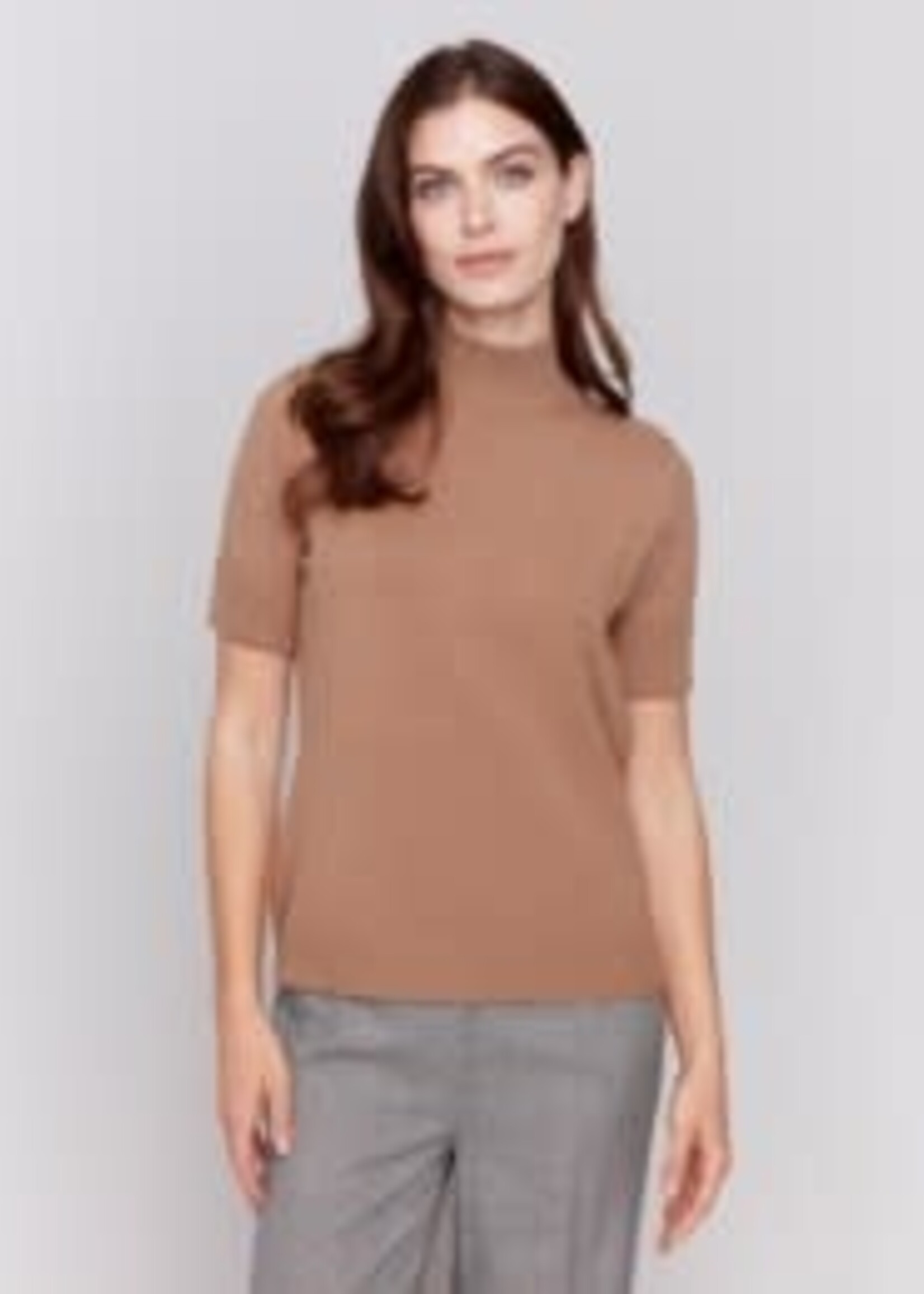 Charlie B Short sleeve mock neck top