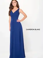 Cameron Blake Pleated bodice chiffon gown