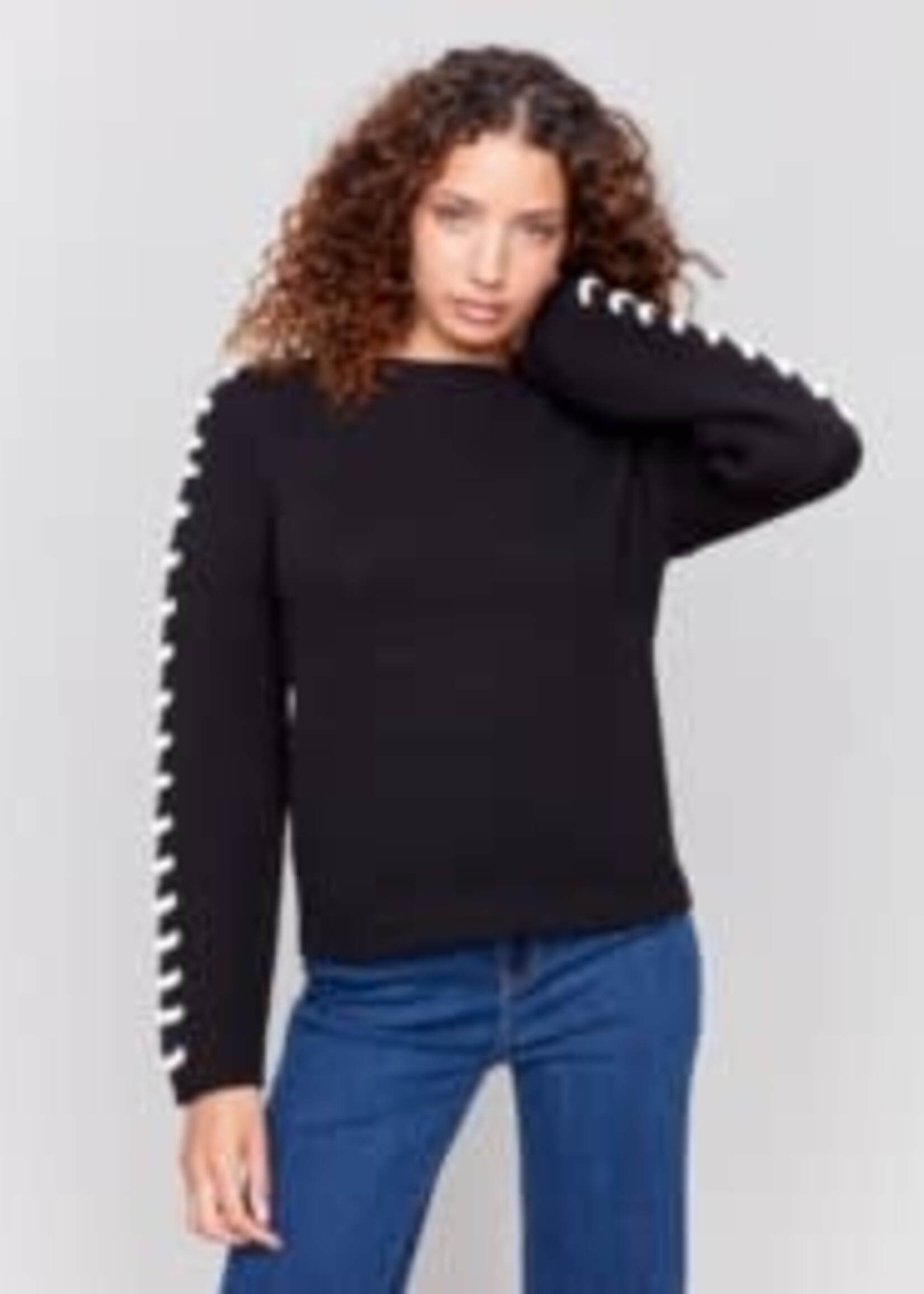 Charlie B Shoulder stitch detail sweater