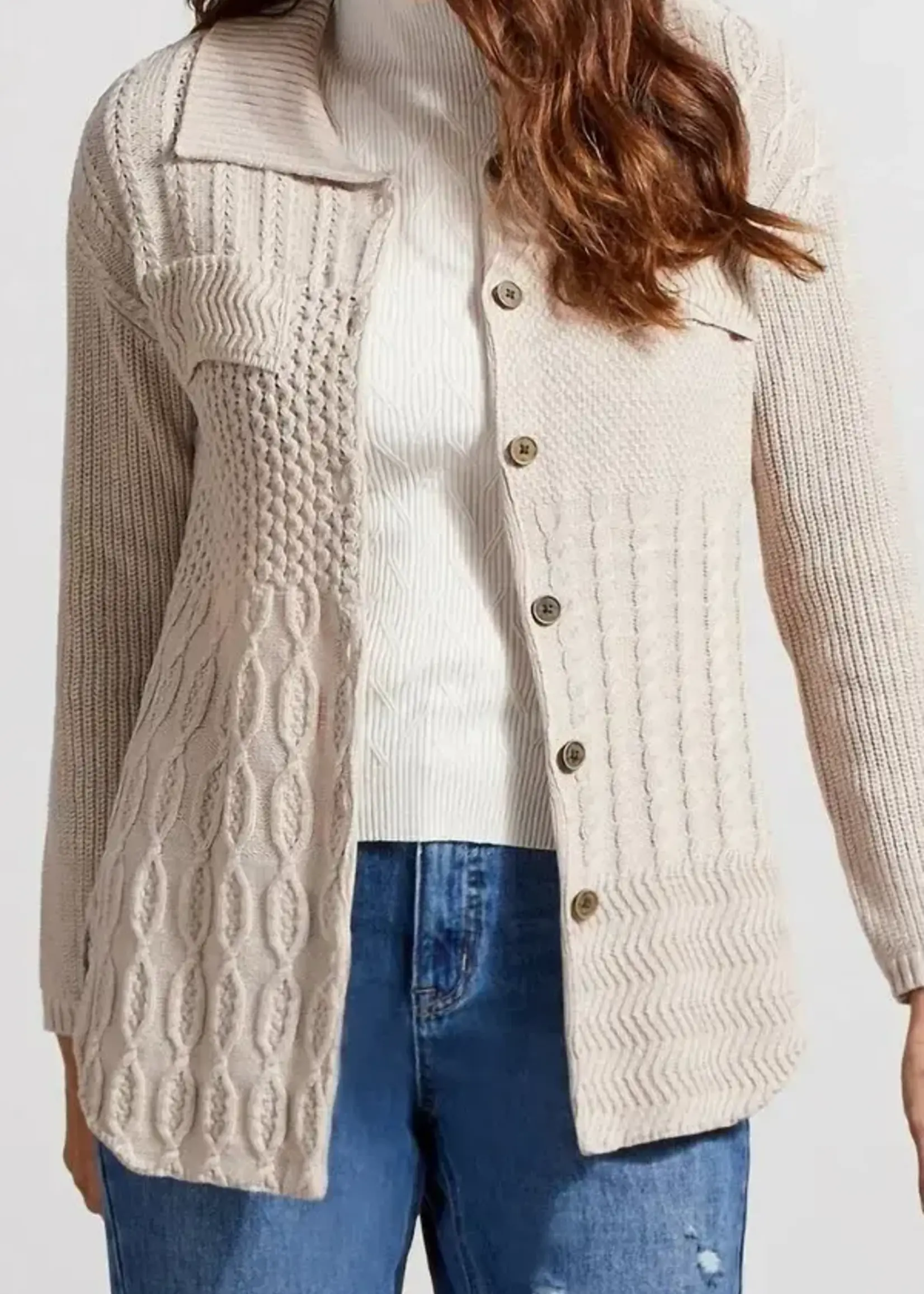 Tribal Button up patch work cardi