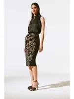 Joseph Ribkoff Sequin embroidered midi skirt