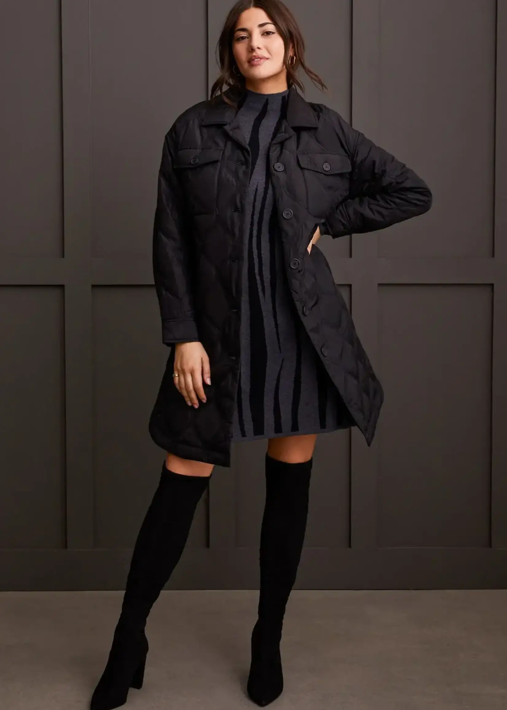 Tribal Long quilted jacket