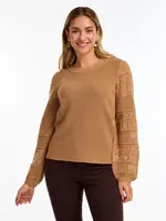 French Dressing Jeans Pointelle long sleeve sweater