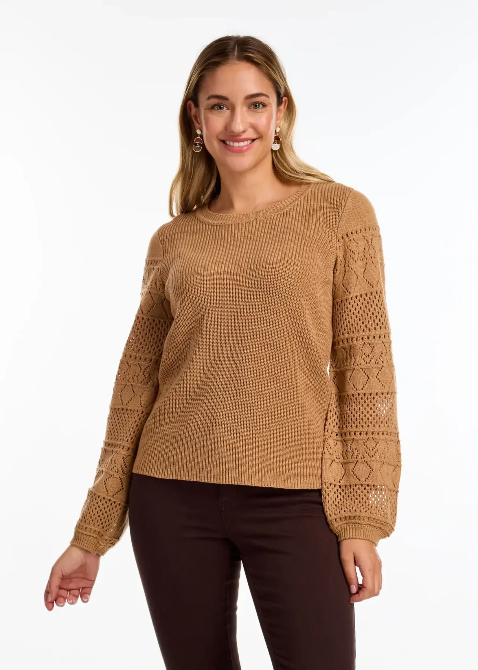 French Dressing Jeans Pointelle long sleeve sweater