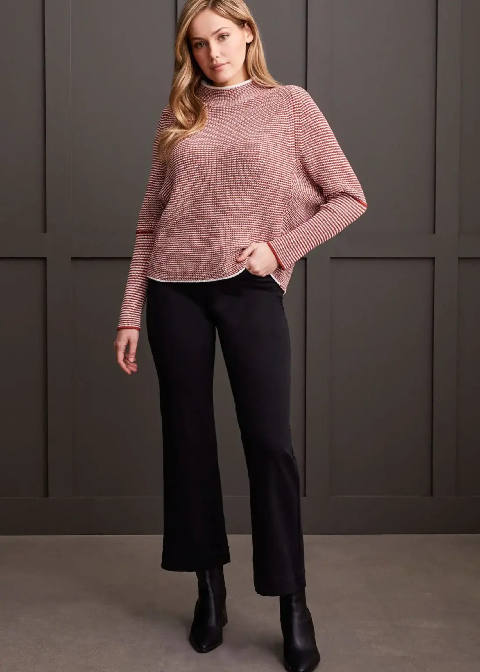 Tribal Funnel neck contrast sweater