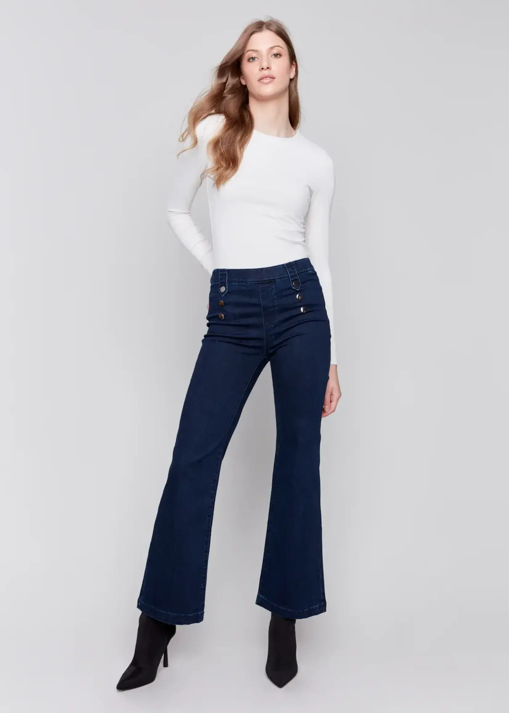 Charlie B Flared pull-on button detail