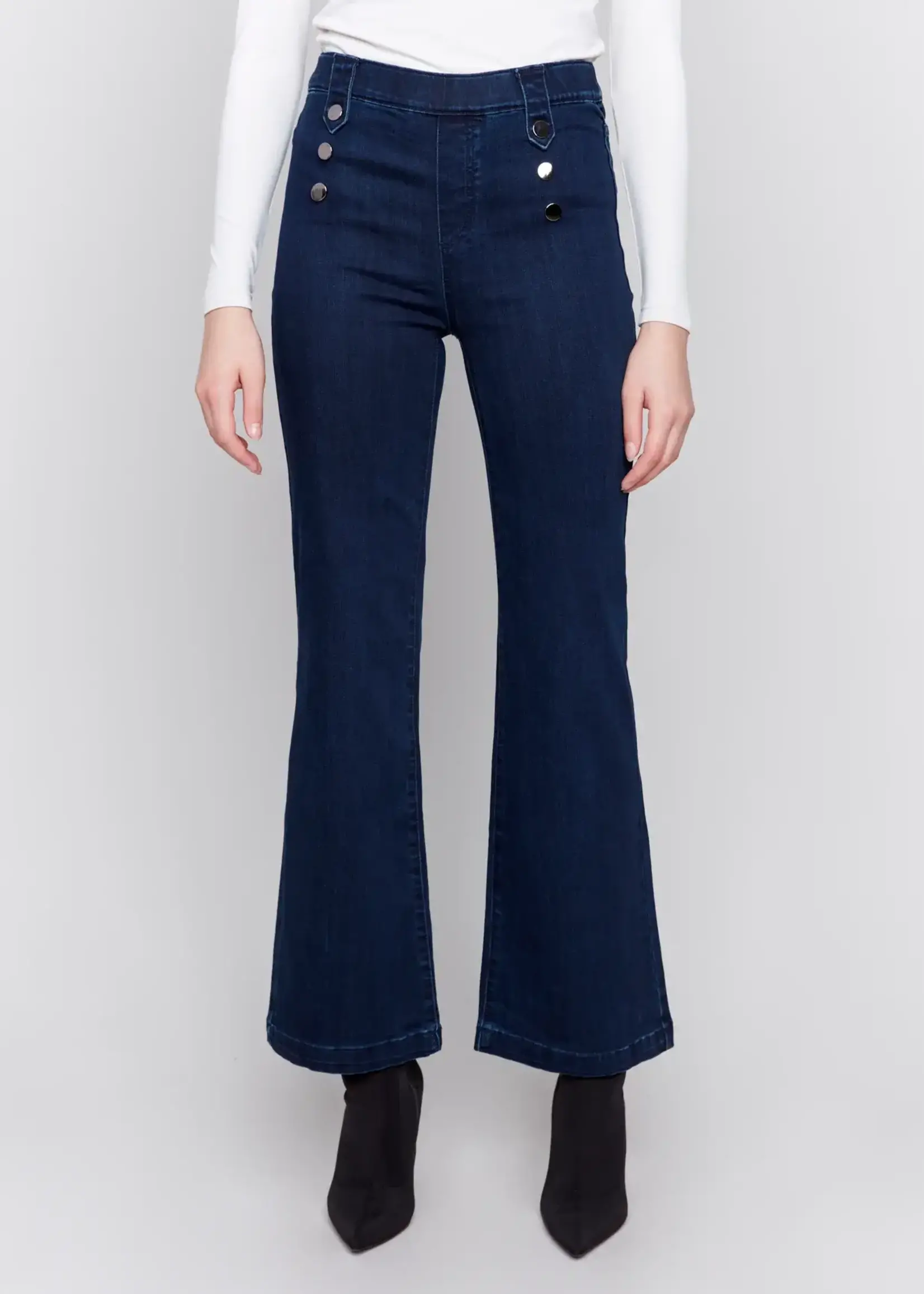 Charlie B Flared pull-on button detail