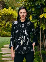Frank Lyman Mandarin collar foil print jacket