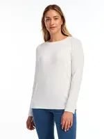 Long sleeve boat neck top
