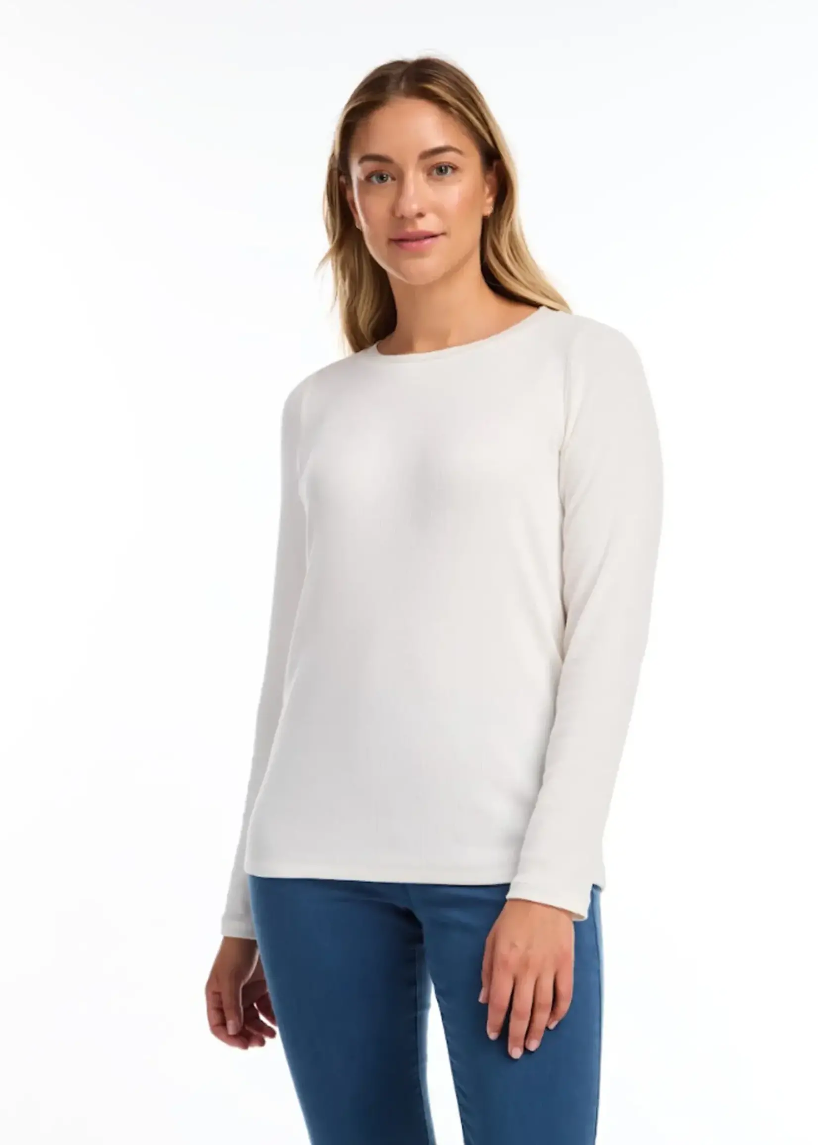 Long sleeve boat neck top