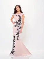 Montage Mermaid gown w/ delicate appliques
