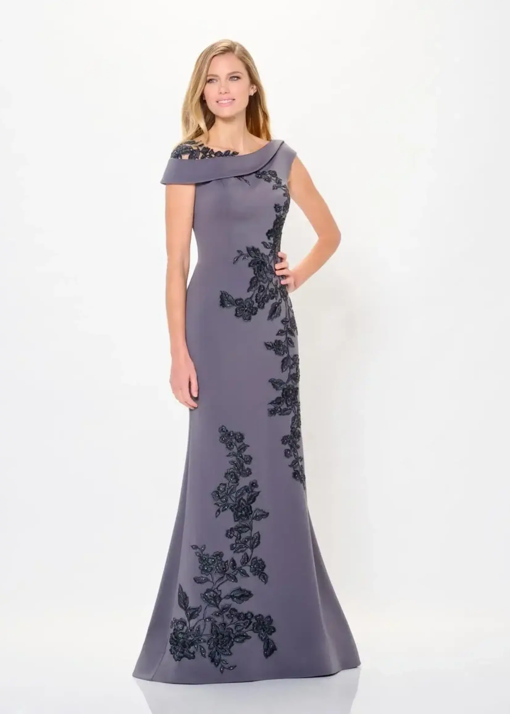 Montage Mermaid gown w/ delicate appliques