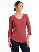 French Dressing Jeans 3/4  sleeve ribbed top