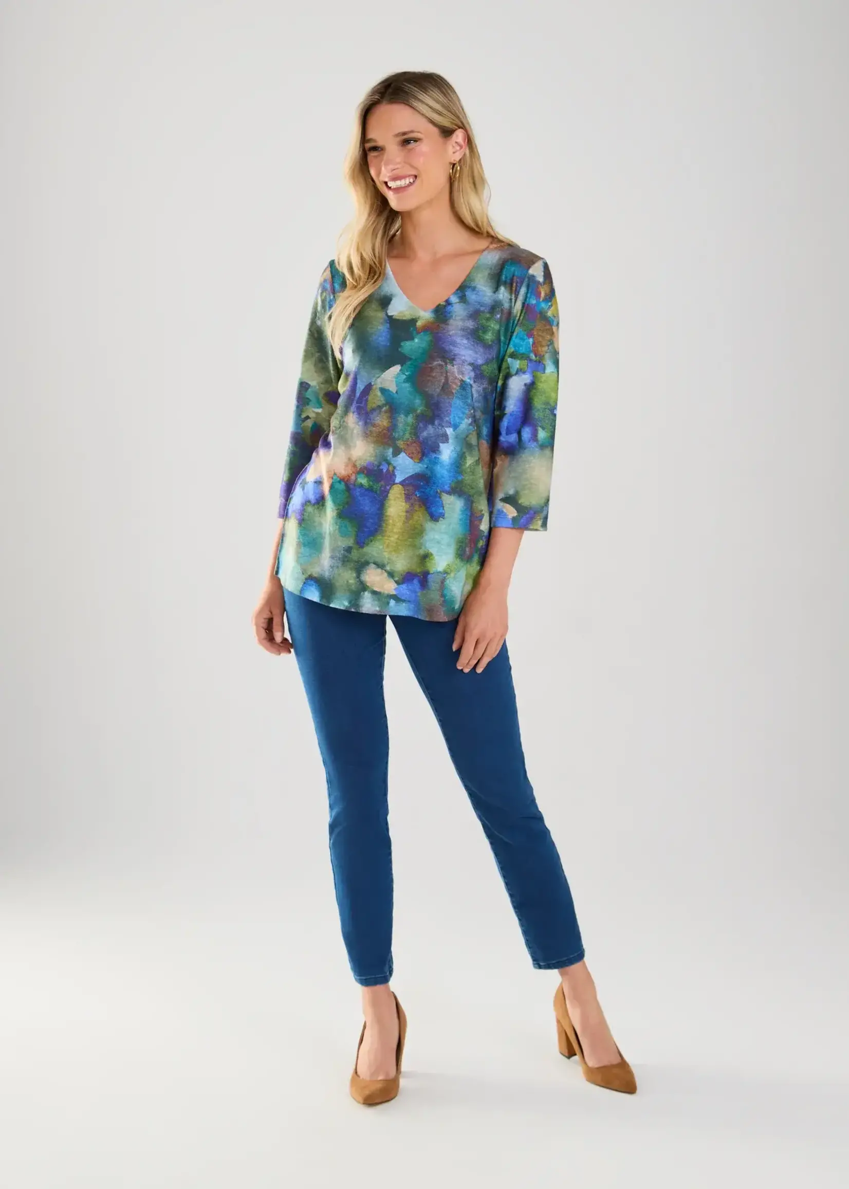 French Dressing Jeans Water colour v-neck