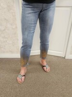 French Dressing Jeans Pull- on gold dipped hem jean