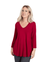 Pure Essence 3/4  Sleeve v-neck top