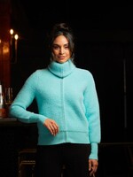 Elena Wang Eyelash zip cardigan