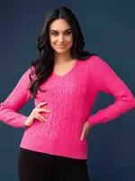 Elena Wang V-neck argyle knit sweater