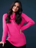 Elena Wang Cowl neck rib knit top