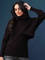 Elena Wang Wrap over crop sweater