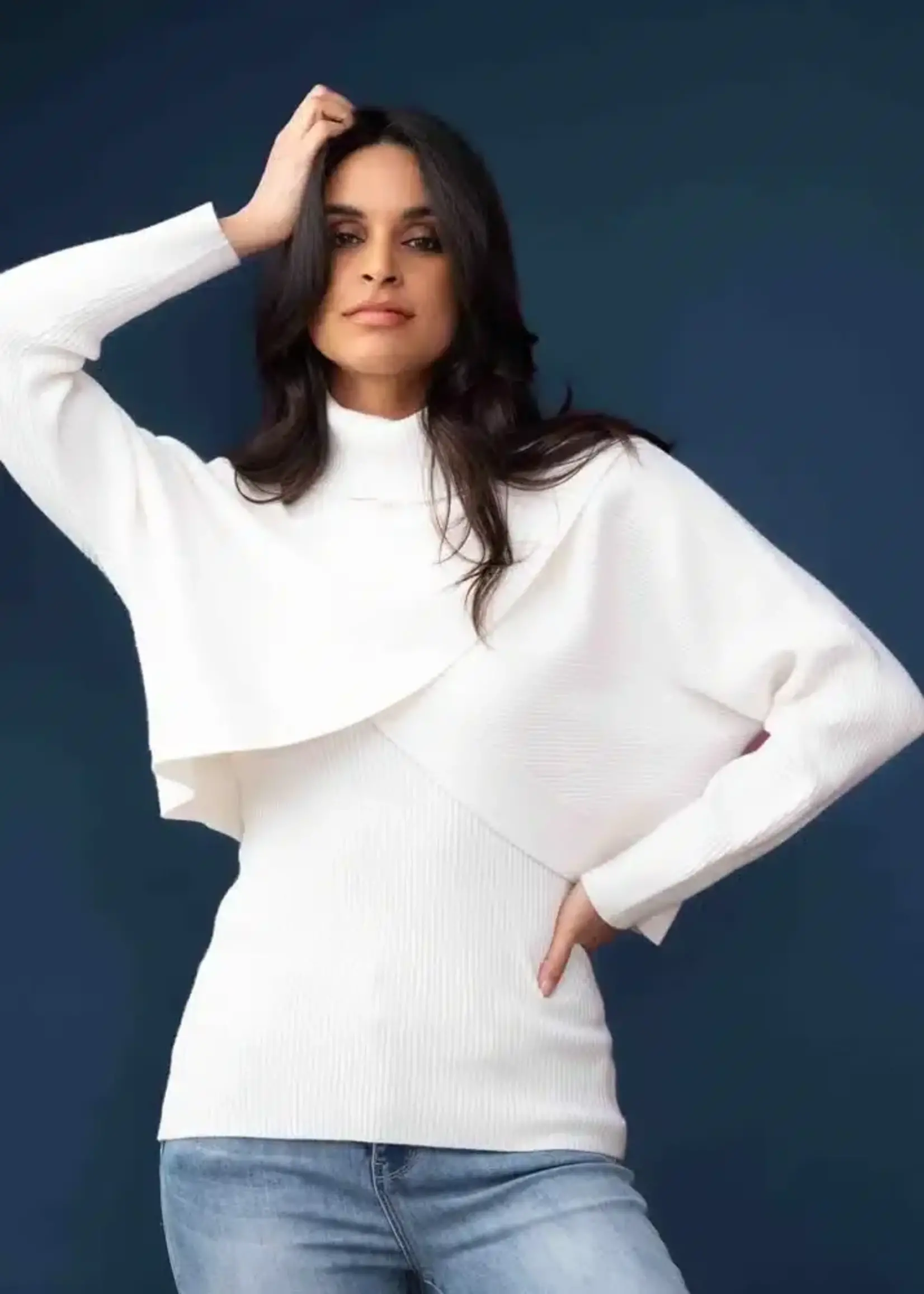Elena Wang Wrap over crop sweater