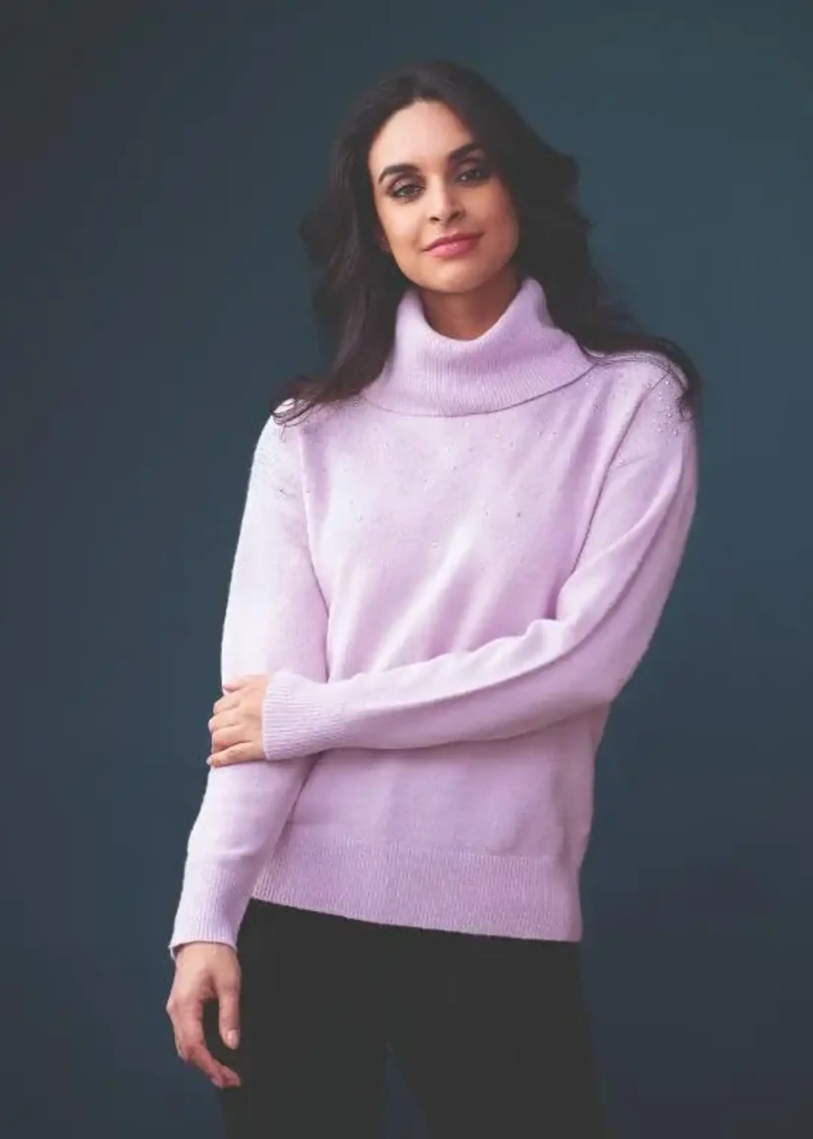 Elena Wang Subtle scattered embellished turtle neck