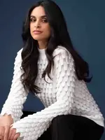 Elena Wang Bell sleeve petal sweater