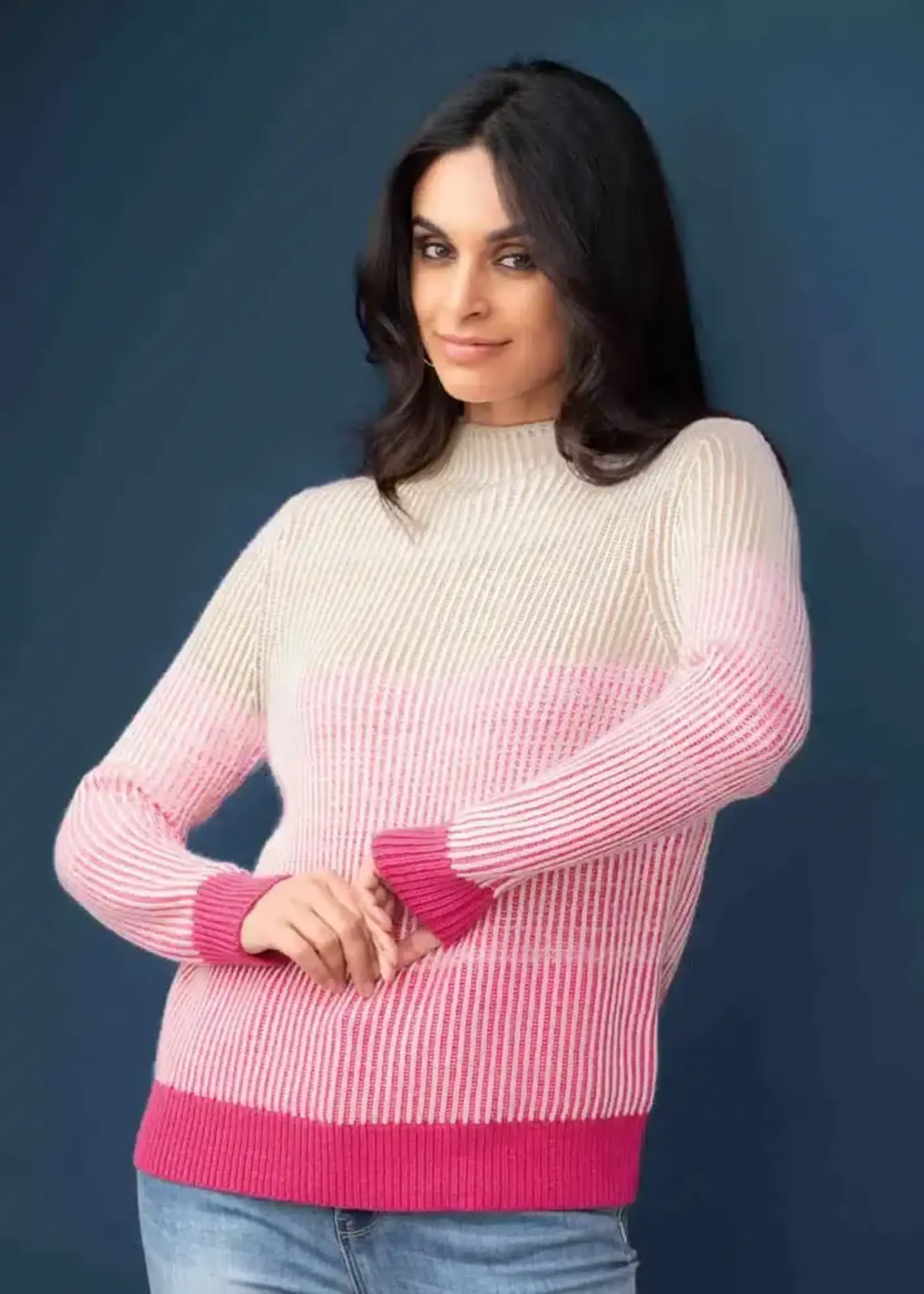 Elena Wang Ombre mock neck sweater